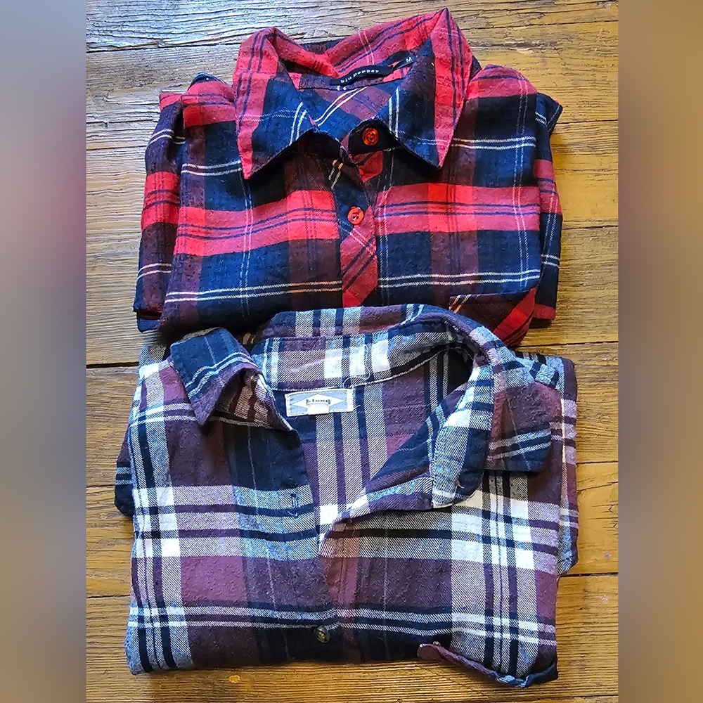 Lot Of 2 Flannel Shirts Sz M - NWOT - Picture 1 of 3